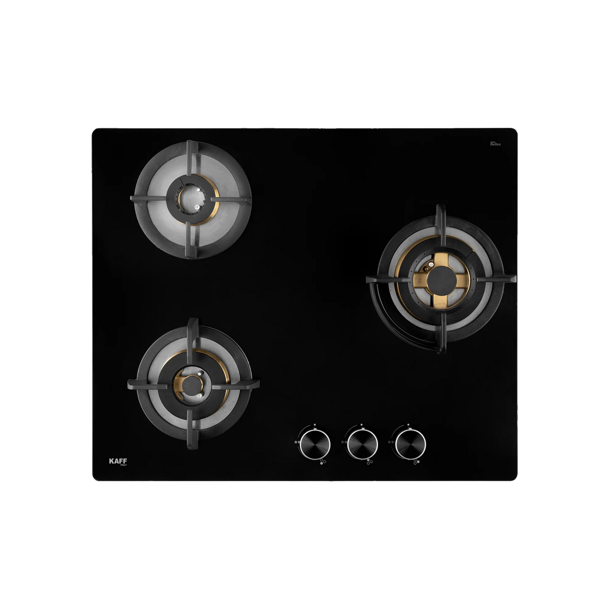 KAFF BLH 603X – Built-In Hob with 3 Full Brass High Efficiency Burners, Flame Failure Device (FFD), 8 mm Black Tempered Glass – 60 cm-4