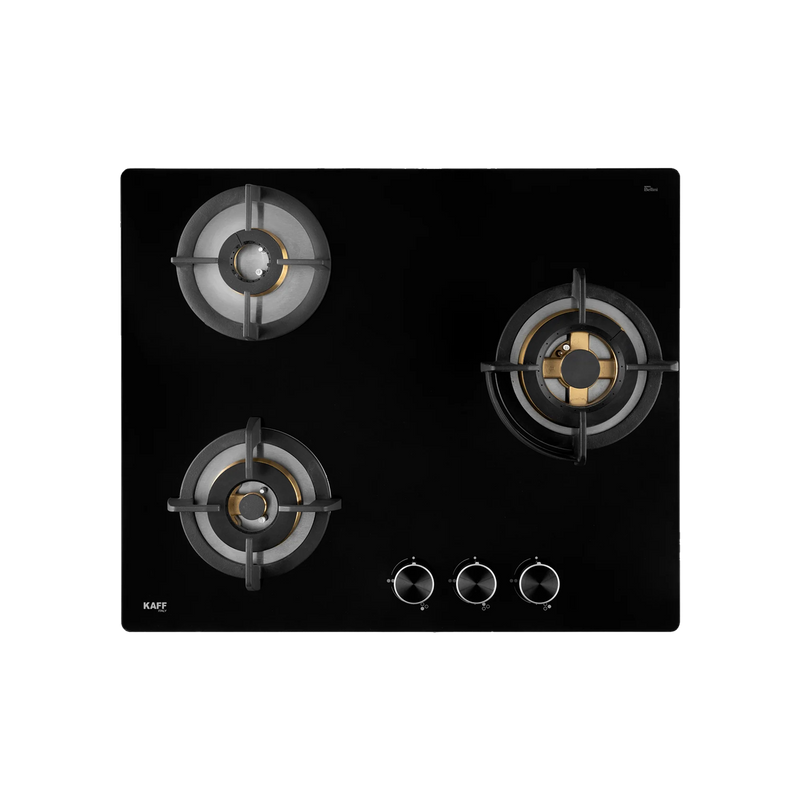 KAFF BLH 603X – Built-In Hob with 3 Full Brass High Efficiency Burners, Flame Failure Device (FFD), 8 mm Black Tempered Glass – 60 cm-4