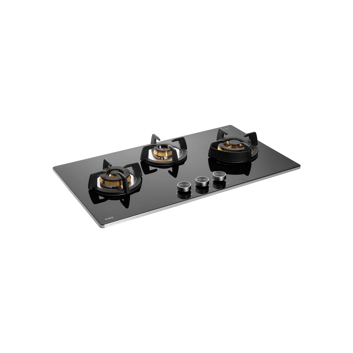 KAFF BLH 783 / BLH 783X – Built-In Hob, 3 Full Brass High Efficiency Burners with Flame Failure Device (FFD), 8 mm Thick Black Tempered Glass