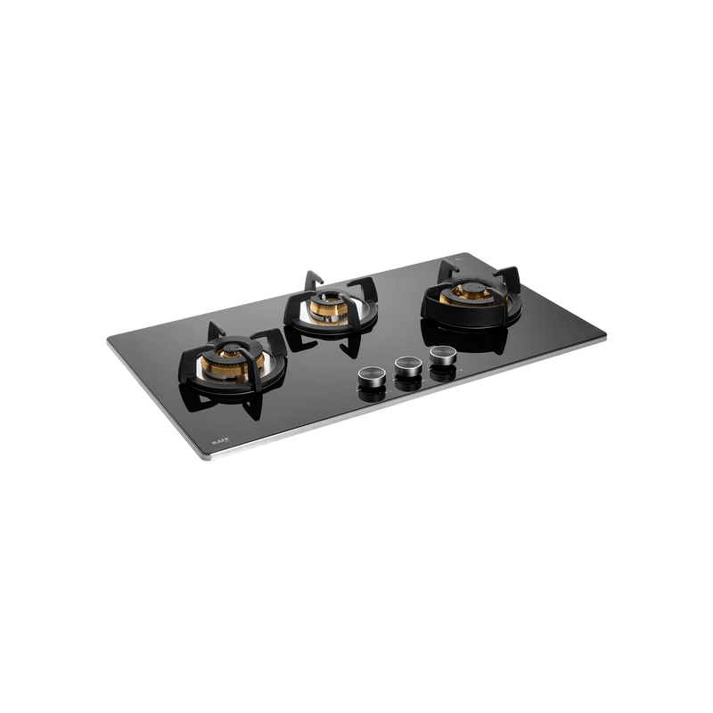 KAFF BLH 783 / BLH 783X – Built-In Hob, 3 Full Brass High Efficiency Burners with Flame Failure Device (FFD), 8 mm Thick Black Tempered Glass-1