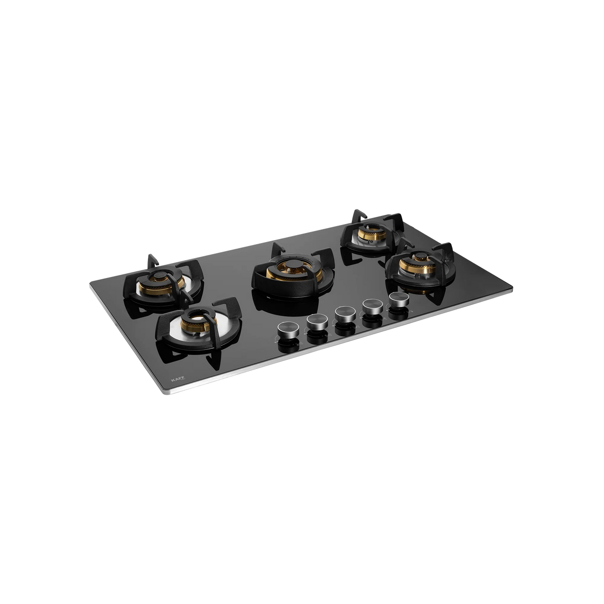 KAFF BLH 865 / BLH 865X – Built-In Hob, 5 Full Brass High Efficiency Burners with Flame Failure Device (FFD), 8 mm Thick Black Tempered Glass