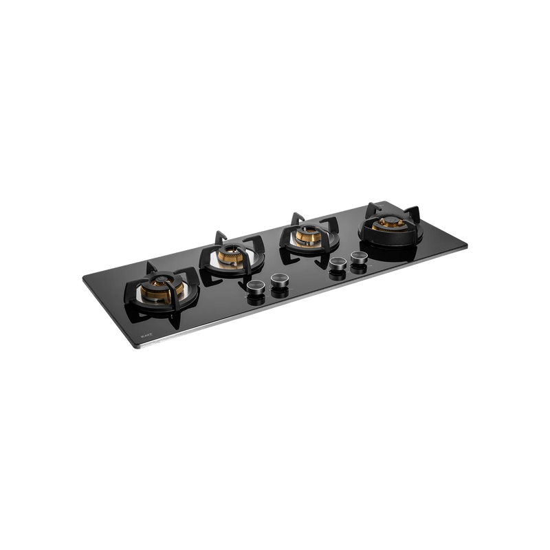 KAFF BLH F 100X BLK – Built-In Hob, 4 Full Brass High Efficiency Burners with Flame Failure Device (FFD), 8mm Black Tempered Glass-1