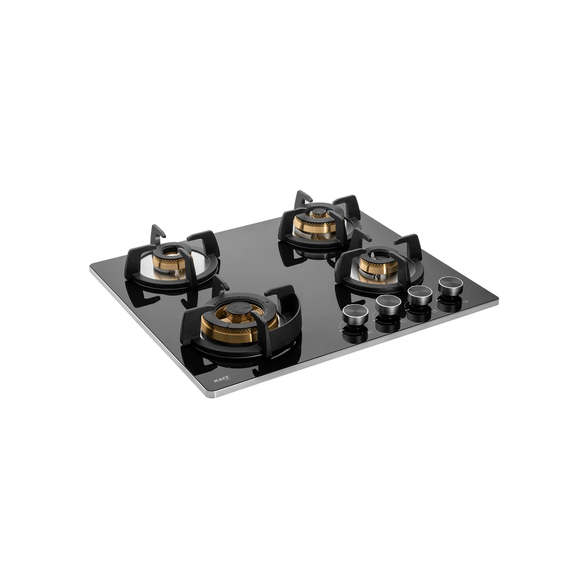 KAFF BLH-F 604X – Built-In Hob, 4 Full Brass High Efficiency Burners with Flame Failure Device (FFD), 8 mm Black Tempered Glass – 60 cm-1