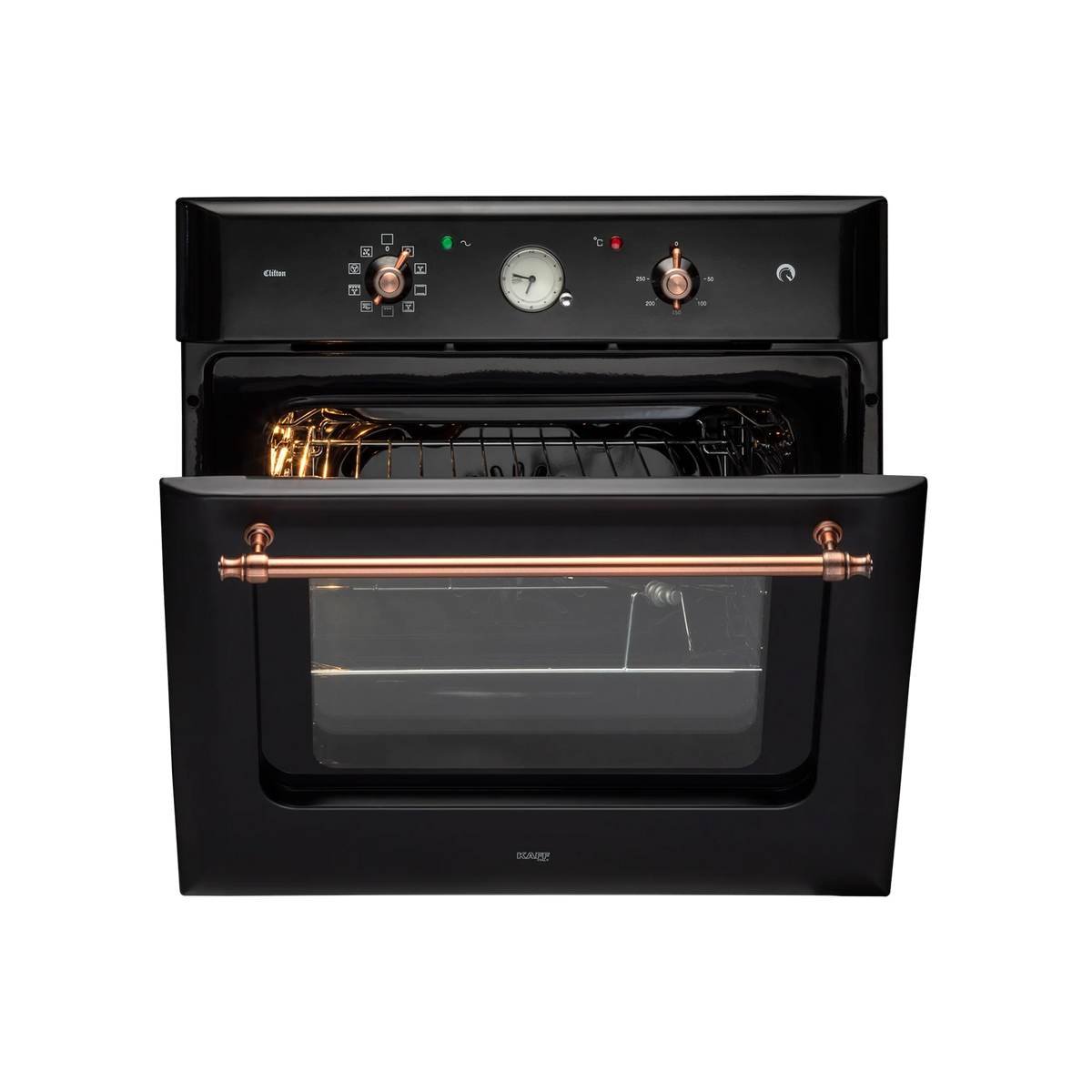KAFF CLOV 6 BLN – 60 L Built-in Electric Oven with True Convection and Black Retro Finish