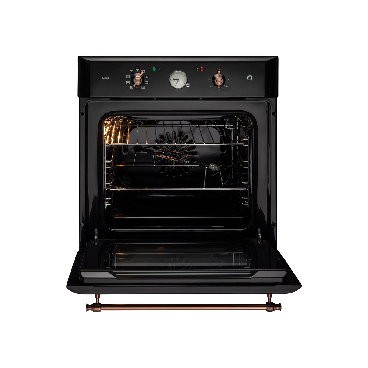 KAFF CLOV 6 BLN – 60 L Built-in Electric Oven with True Convection and Black Retro Finish-3