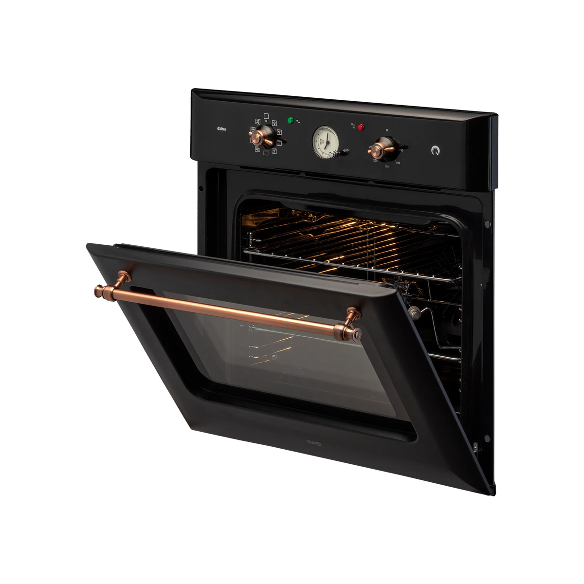 KAFF CLOV 6 BLN – 60 L Built-in Electric Oven with True Convection and Black Retro Finish-4