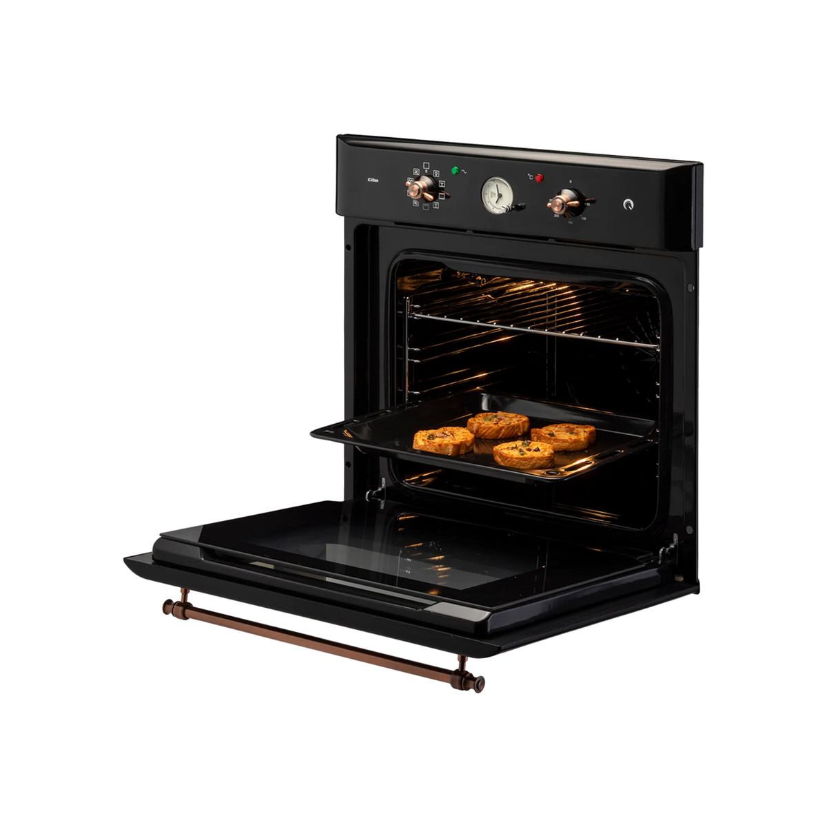 KAFF CLOV 6 BLN – 60 L Built-in Electric Oven with True Convection and Black Retro Finish-5