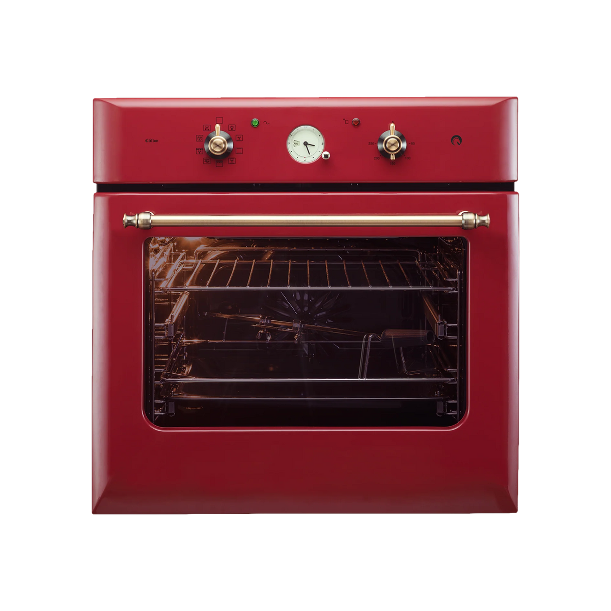 KAFF CLOV 6 RD – Large Cavity 60 L Built-in Electric Oven with True Convection, Retro Red Finish