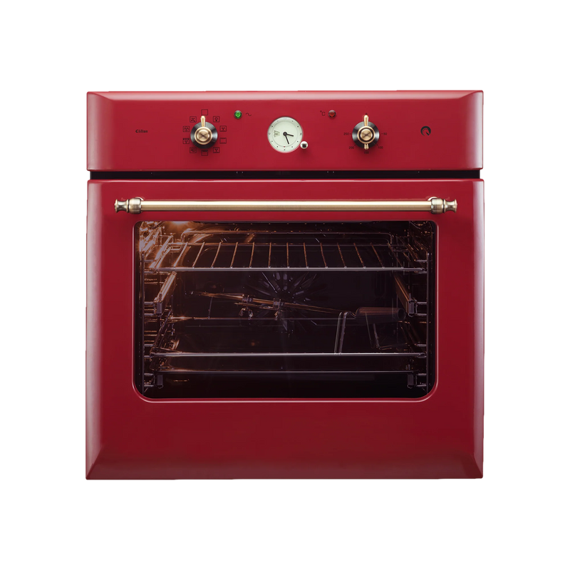 KAFF CLOV 6 RD – Large Cavity 60 L Built-in Electric Oven with True Convection, Retro Red Finish-1