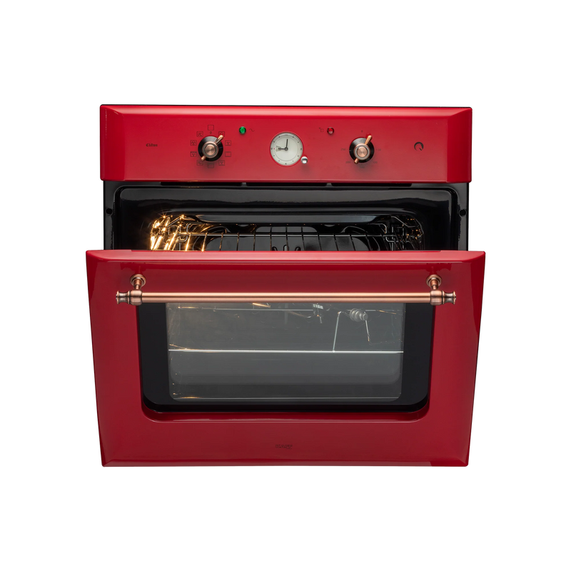 KAFF CLOV 6 RD – Large Cavity 60 L Built-in Electric Oven with True Convection, Retro Red Finish-2