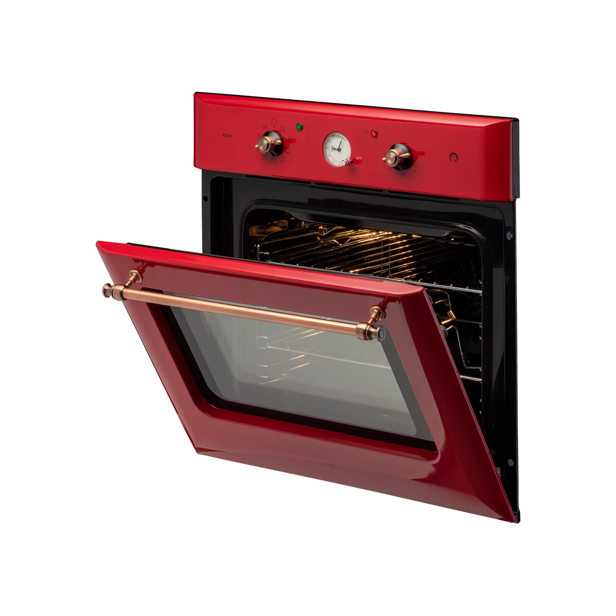 KAFF CLOV 6 RD – Large Cavity 60 L Built-in Electric Oven with True Convection, Retro Red Finish-4