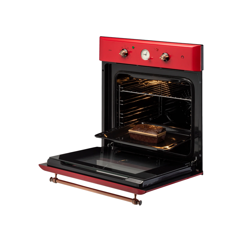 KAFF CLOV 6 RD – Large Cavity 60 L Built-in Electric Oven with True Convection, Retro Red Finish-5