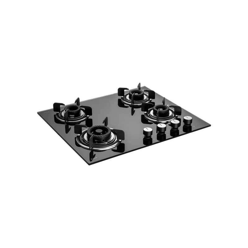 KAFF CRH 604 – Built-in Hob with 4 Black Coated Tornado Style Burners, Auto Electric Ignition, 60 cm Black Tempered Glass-7