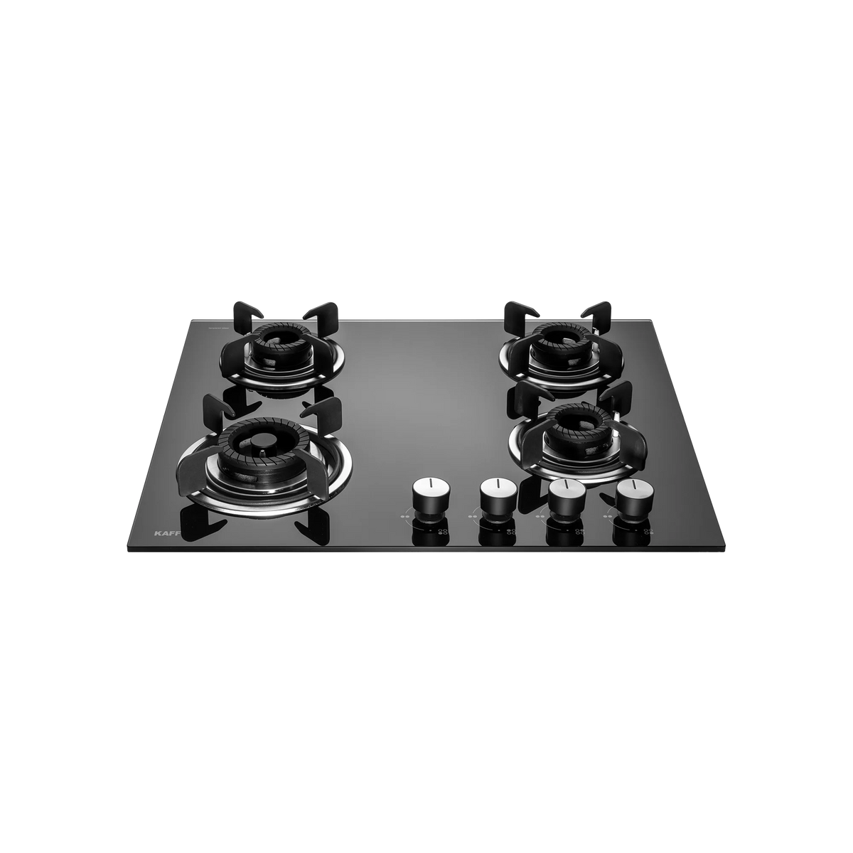 KAFF CRH 604 – Built-in Hob with 4 Black Coated Tornado Style Burners, Auto Electric Ignition, 60 cm Black Tempered Glass-2