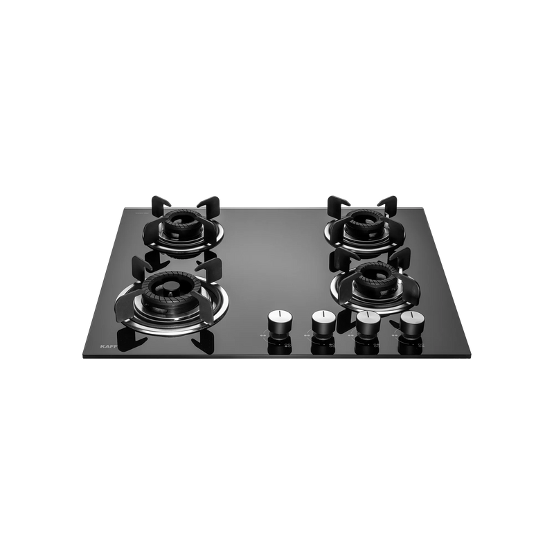KAFF CRH 604 – Built-in Hob with 4 Black Coated Tornado Style Burners, Auto Electric Ignition, 60 cm Black Tempered Glass-2