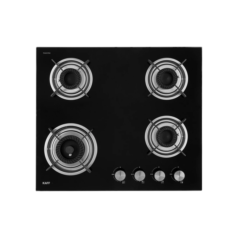KAFF CRH 604 – Built-in Hob with 4 Black Coated Tornado Style Burners, Auto Electric Ignition, 60 cm Black Tempered Glass-3