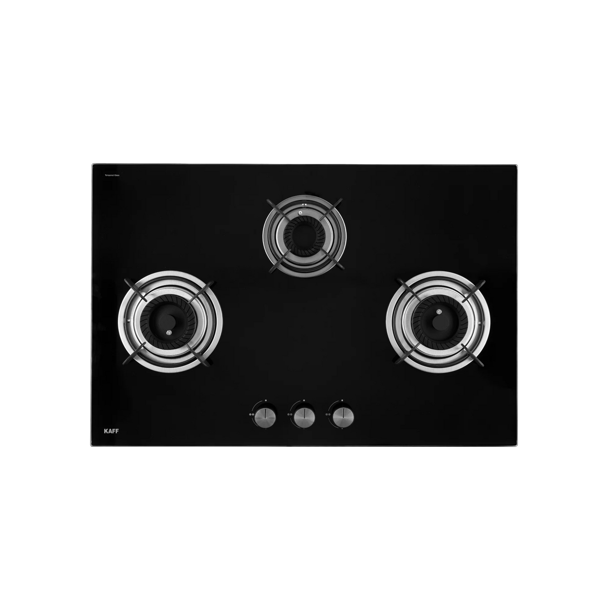 KAFF CRH 783 – Built-in Hob with 3 Black Coated Tornado Style Burners, Auto Electric Ignition, 78 cm Black Tempered Glass-4