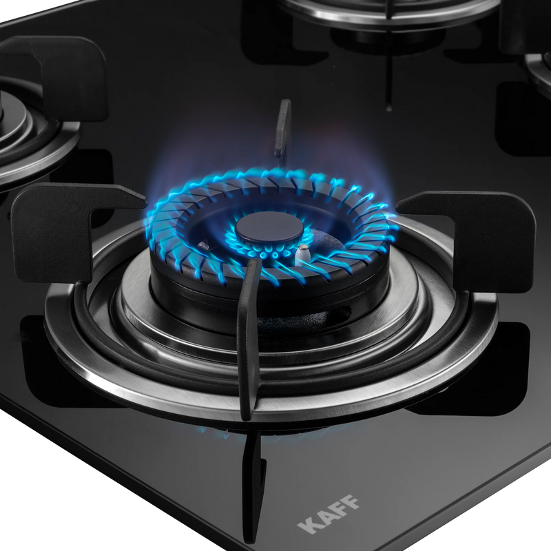 KAFF CRH 783 – Built-in Hob with 3 Black Coated Tornado Style Burners, Auto Electric Ignition, 78 cm Black Tempered Glass-5