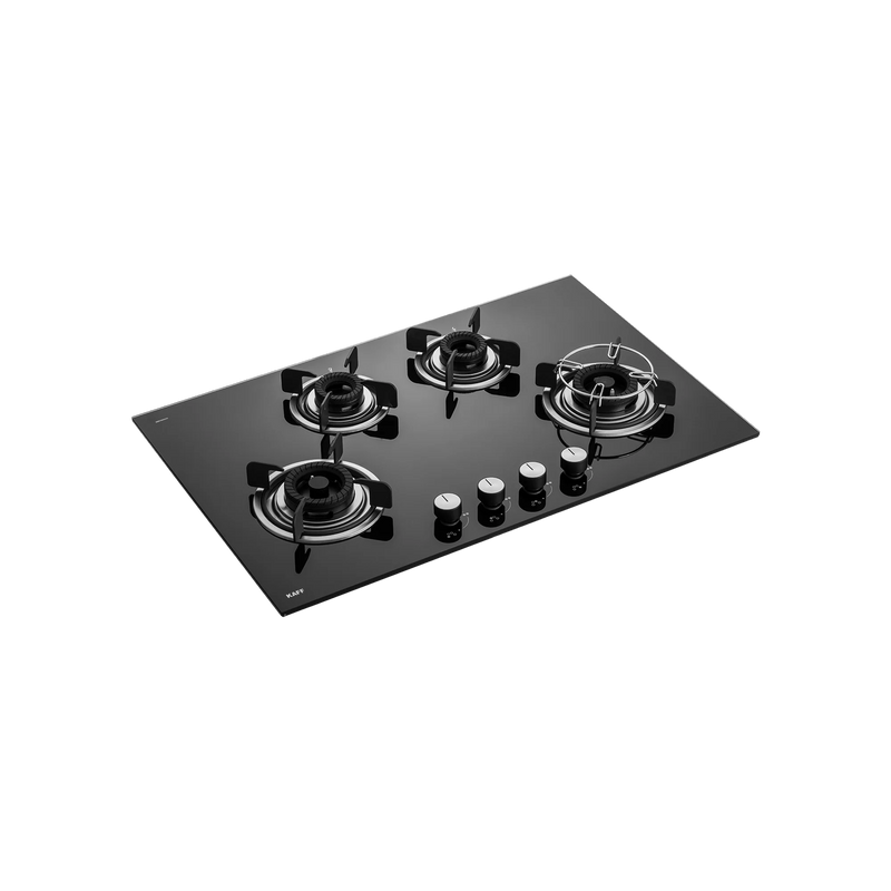 KAFF CRH 804 Built-in Hob | 4 Tornado Style Burners | 80 cm | Auto Electric Ignition | Black Tempered Glass-1