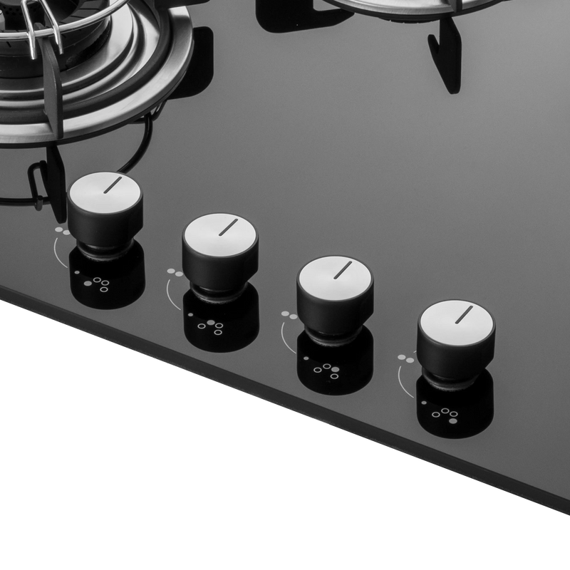 KAFF CRH 804 Built-in Hob | 4 Tornado Style Burners | 80 cm | Auto Electric Ignition | Black Tempered Glass-5