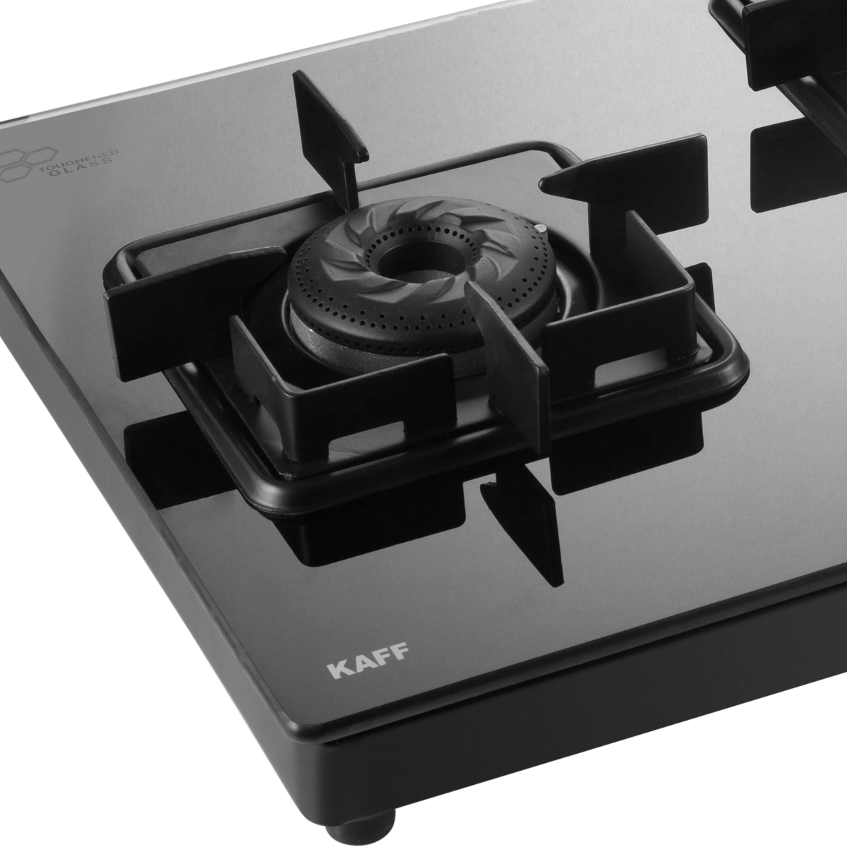 KAFF CTS 71 3B AI 3-Burner Gas Cooktop – Black Tempered Glass, Auto Ignition, Stainless Steel Square Drip Tray, 71cm-5