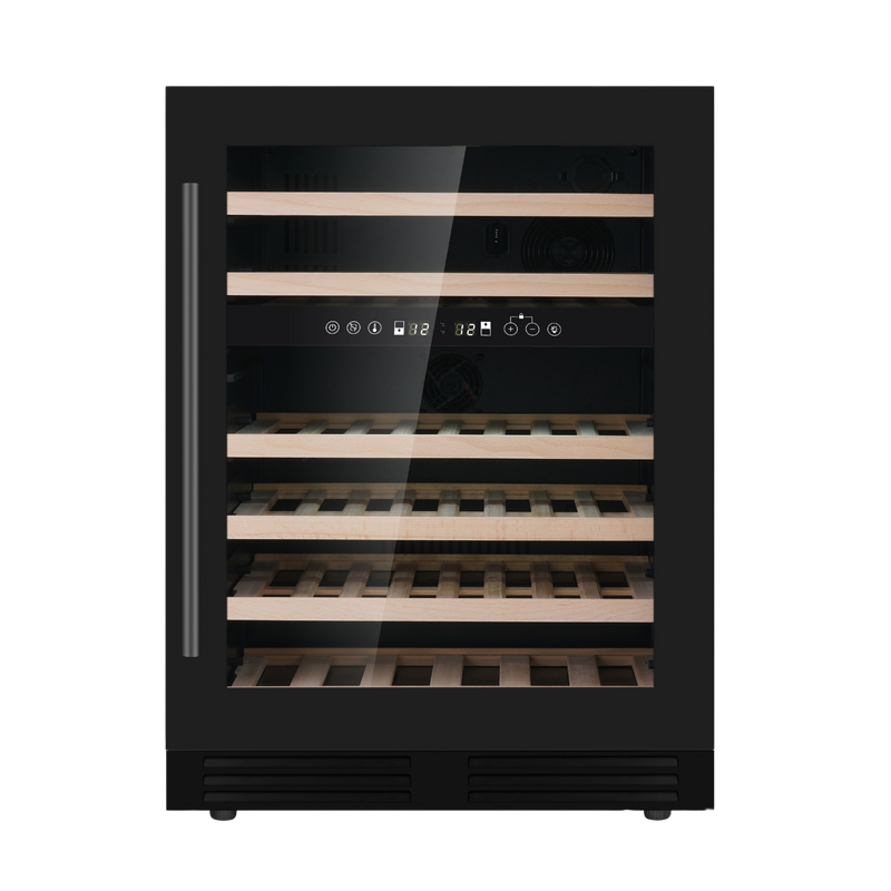 Carysil 46 Bottle Wine Chiller (145L) | Dual Zone Cooling | 5°C–20°C | Wooden Shelves | UV Glass Door | Freestanding Wine Cooler-2