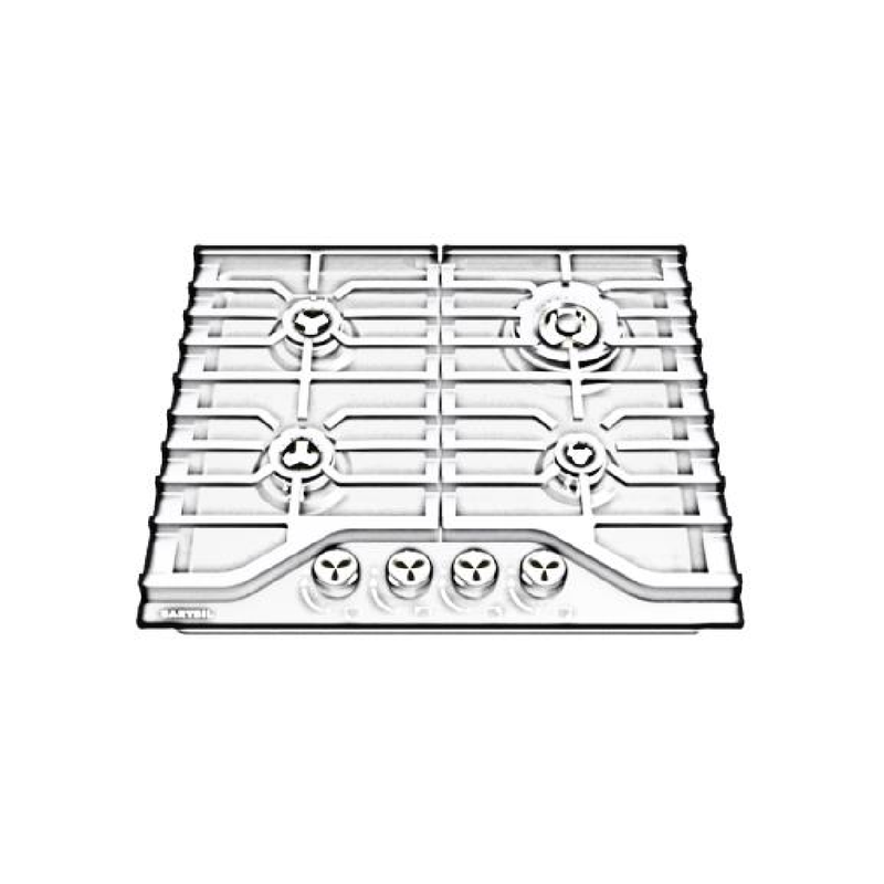 Carysil Built-In Gas Hob CX HOBS 60-4 – 4 Burner Hob, Wok Burner 3.8kW, Full Brass Burners, Cast Iron Pan Support, FFD Safety Device, Auto Electric Ignition, 60cm Black Matt Finish-2