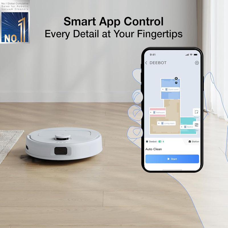 ECOVACS DEEBOT N30 Robot Vacuum Cleaner & Mop (White) – 10000Pa Suction, 300 Min Runtime, TrueMapping Navigation, ZeroTangle 2.0, App Control-7