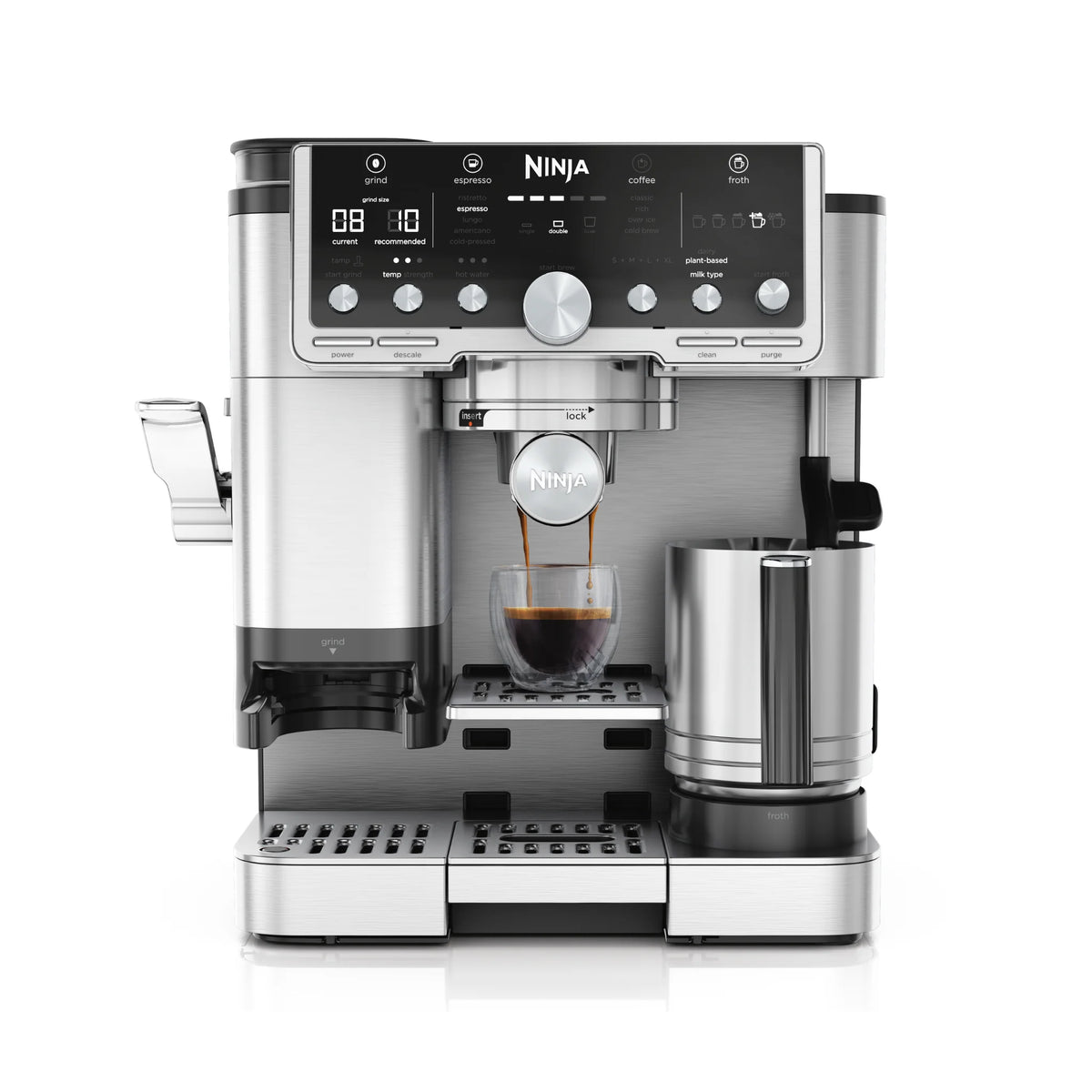 Ninja Luxe Café Pro Series ES701 – 3-in-1 Espresso, Drip & Cold Brew Coffee Machine with Grinder, Scale, Dual Froth System & Barista Assist (Silver)-1