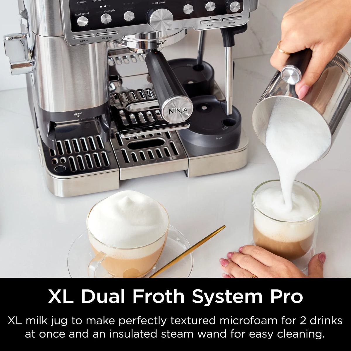 Ninja Luxe Café Pro Series ES701 – 3-in-1 Espresso, Drip & Cold Brew Coffee Machine with Grinder, Scale, Dual Froth System & Barista Assist (Silver)-11