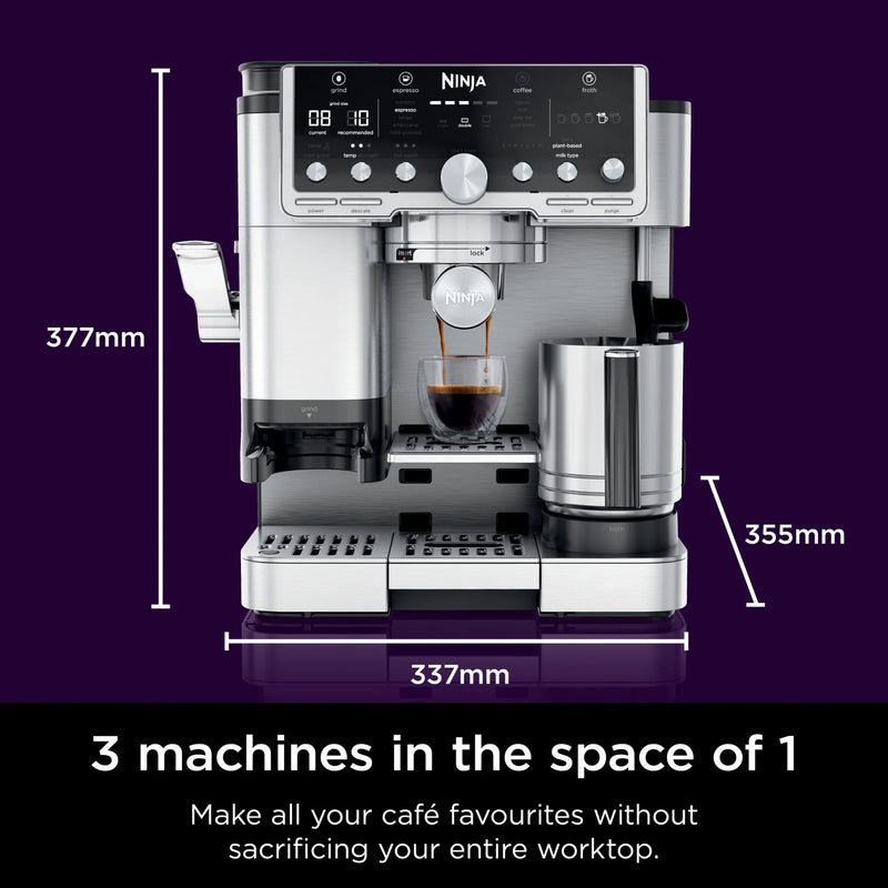 Ninja Luxe Café Pro Series ES701 – 3-in-1 Espresso, Drip & Cold Brew Coffee Machine with Grinder, Scale, Dual Froth System & Barista Assist (Silver)-14