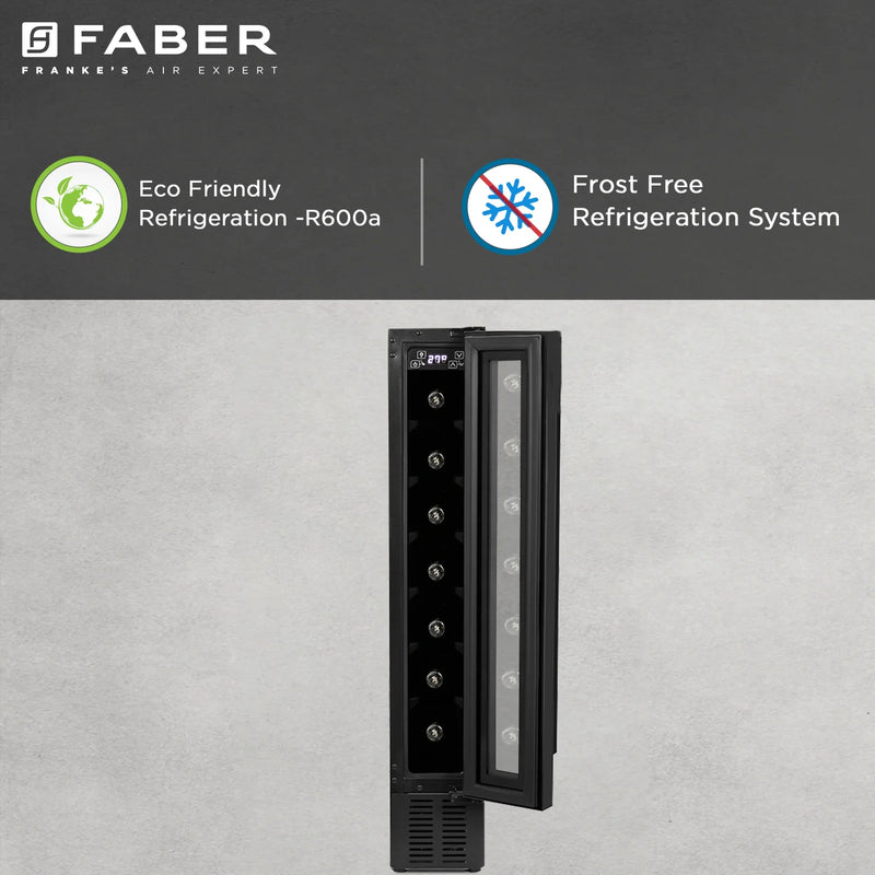 Faber FWC JCF 20 Wine Cooler – 7 Bottle Capacity, Single Zone Cooling, Touch LED Display, Wooden Shelves, Built-in / Freestanding-5