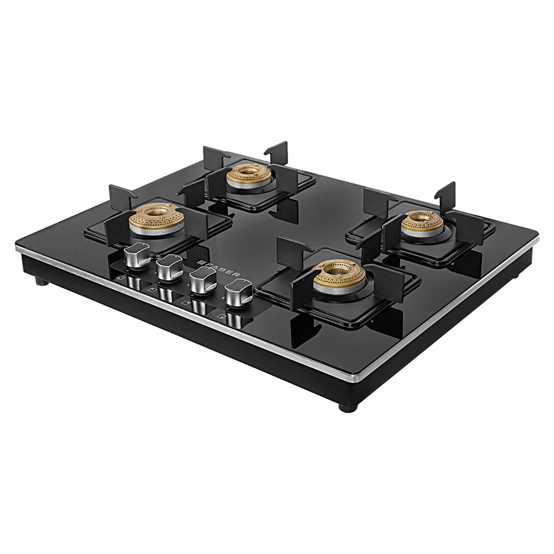 Faber Hob Cooktop Elite 4BB BK CI – 4 Burner Gas Cooktop with Forged Burners, Jumbo Burner, Black Matte Finish-3