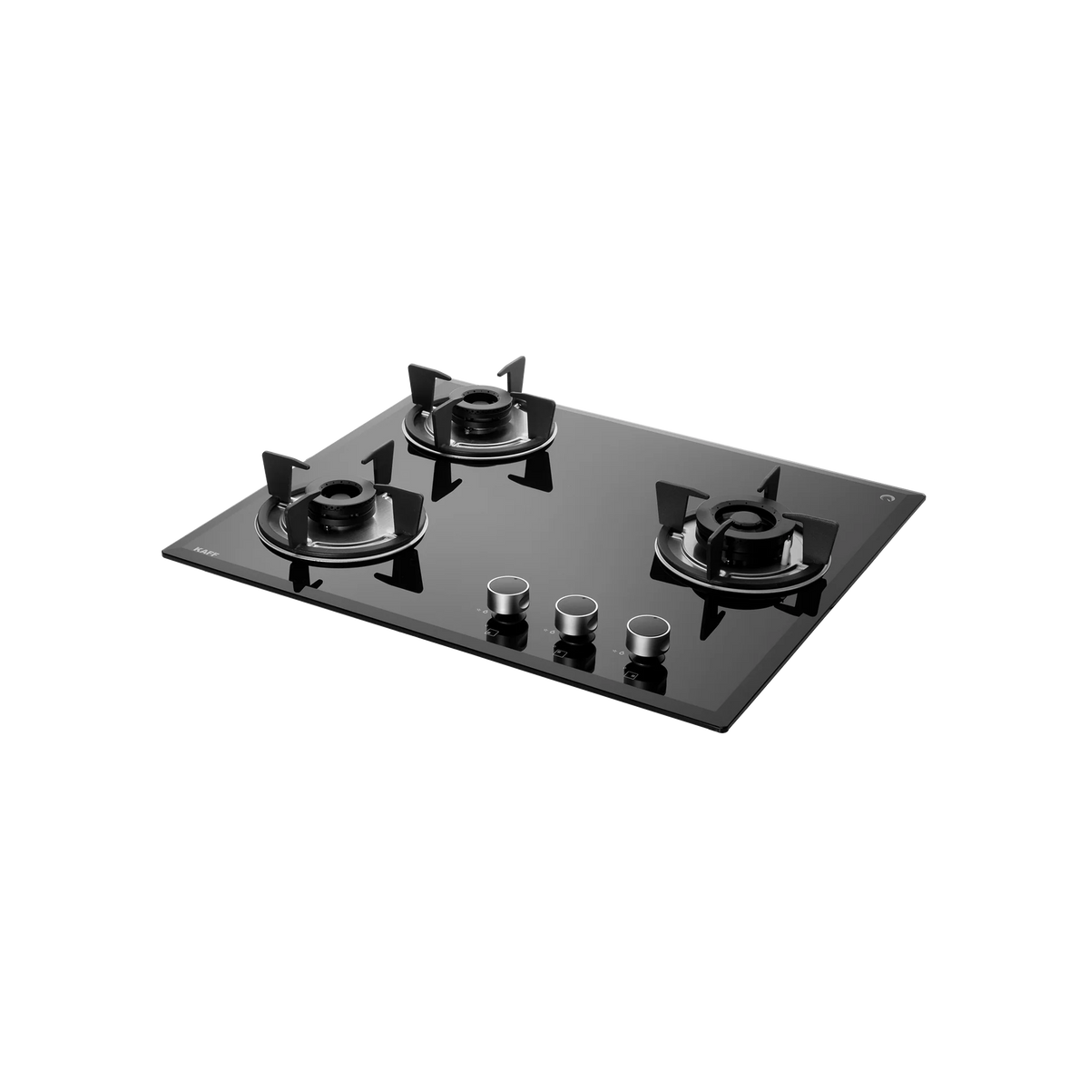 KAFF FBB 603 Built-in Hob | 3 Full Brass Burners | 60 cm | Auto Electric Ignition | Black Tempered Glass-1