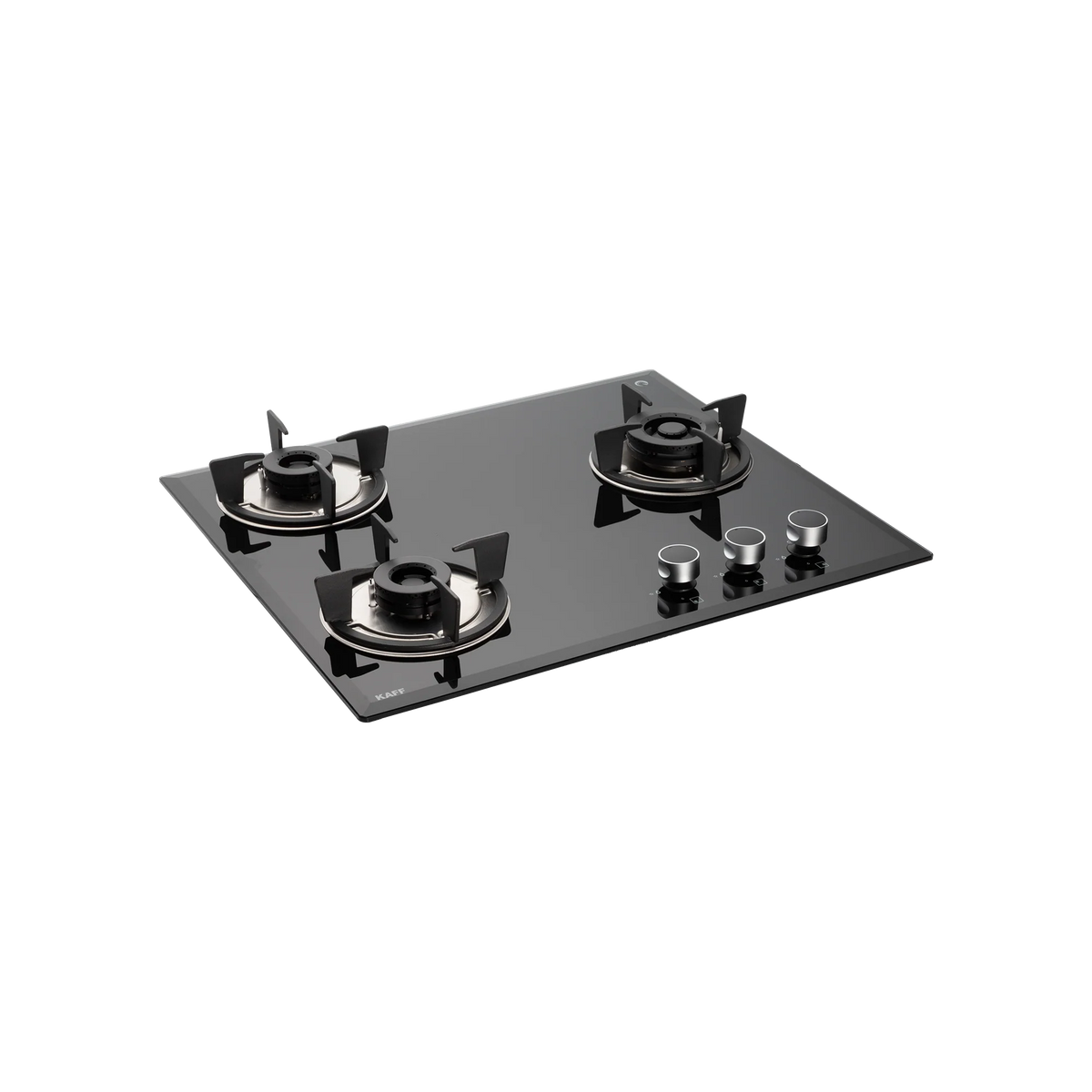 KAFF FBB 603 Built-in Hob | 3 Full Brass Burners | 60 cm | Auto Electric Ignition | Black Tempered Glass