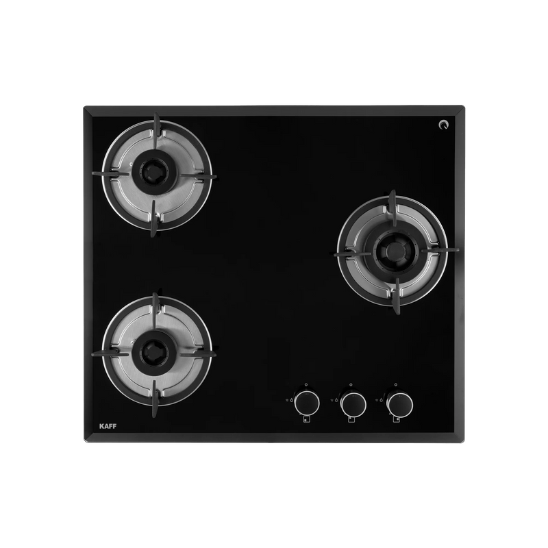 KAFF FBB 603 Built-in Hob | 3 Full Brass Burners | 60 cm | Auto Electric Ignition | Black Tempered Glass-4