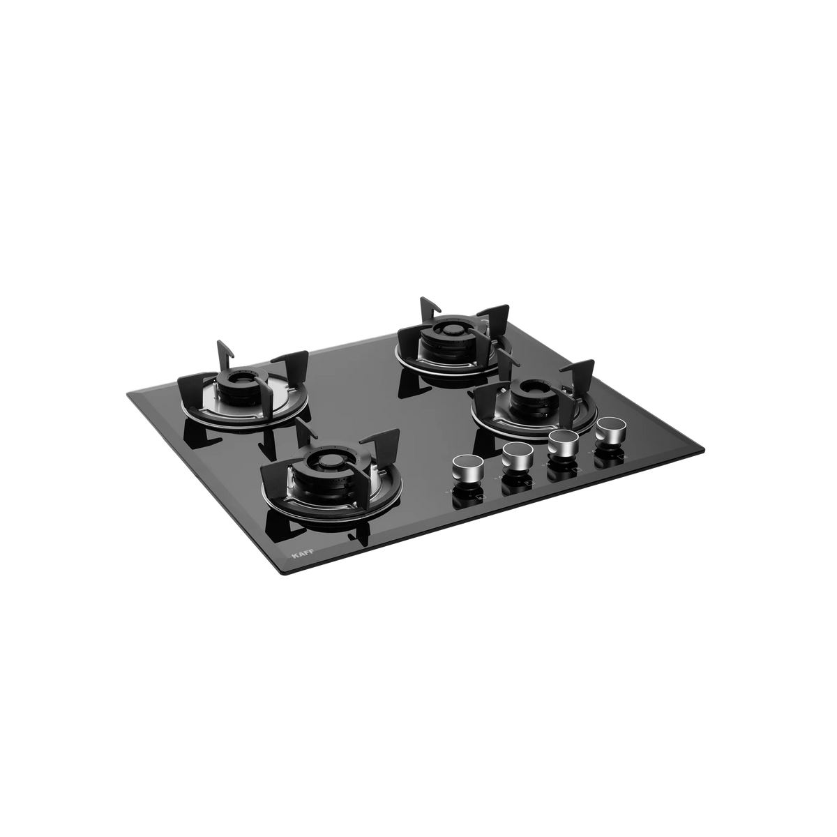 KAFF FBB 604 Built-in Hob | 4 Full Brass Burners | 60 cm | Auto Electric Ignition | Black Tempered Glass-1