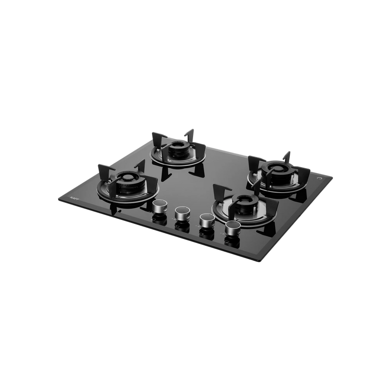 KAFF FBB 604 Built-in Hob | 4 Full Brass Burners | 60 cm | Auto Electric Ignition | Black Tempered Glass-2