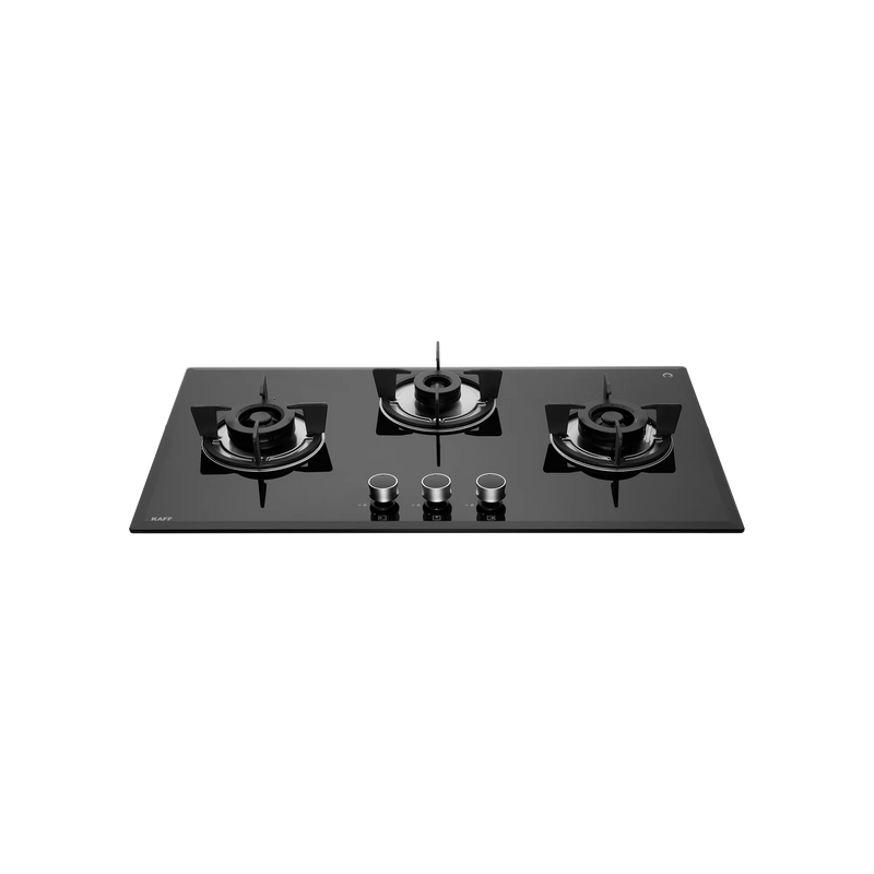 KAFF FBB 783 Built-in Hob | 3 Full Brass Burners | 78 cm | Auto Electric Ignition | Black Tempered Glass-3