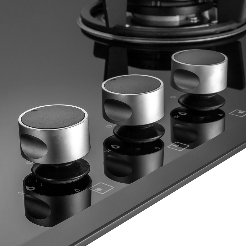 KAFF FBB 783 Built-in Hob | 3 Full Brass Burners | 78 cm | Auto Electric Ignition | Black Tempered Glass-7