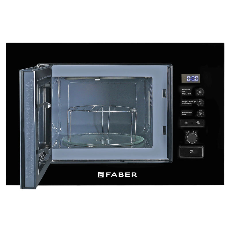 Faber FBIMWO 20L SG BK Built-in Microwave Oven – 20L Black Finish, Touch Control, 10 Auto Cook Menus, Defrost Function, Energy Efficient-7