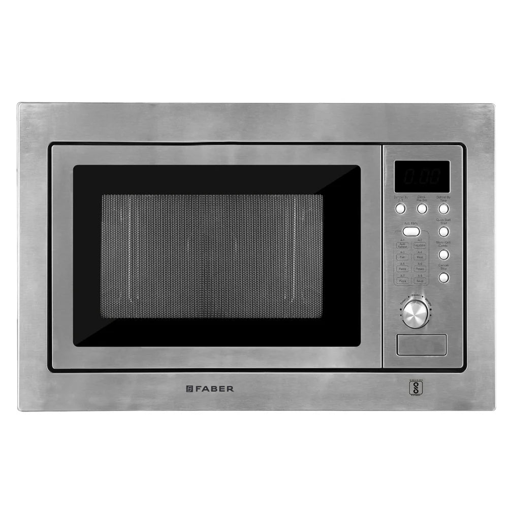 Faber FBIMWO 20L SG Built-in Microwave Oven – 20L Stainless Steel Finish, 10 Auto Cook Menus, Electric Control, Energy Efficient