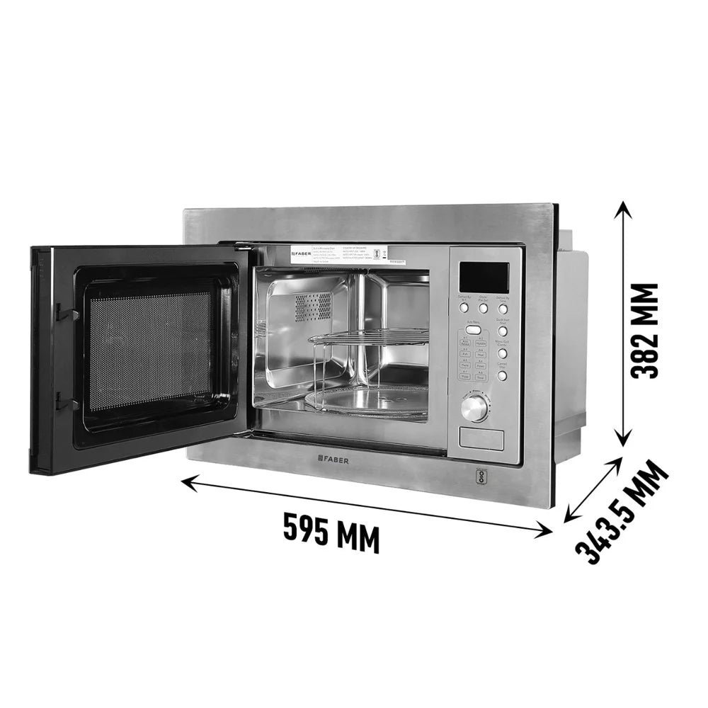 Faber FBIMWO 20L SG Built-in Microwave Oven – 20L Stainless Steel Finish, 10 Auto Cook Menus, Electric Control, Energy Efficient-6