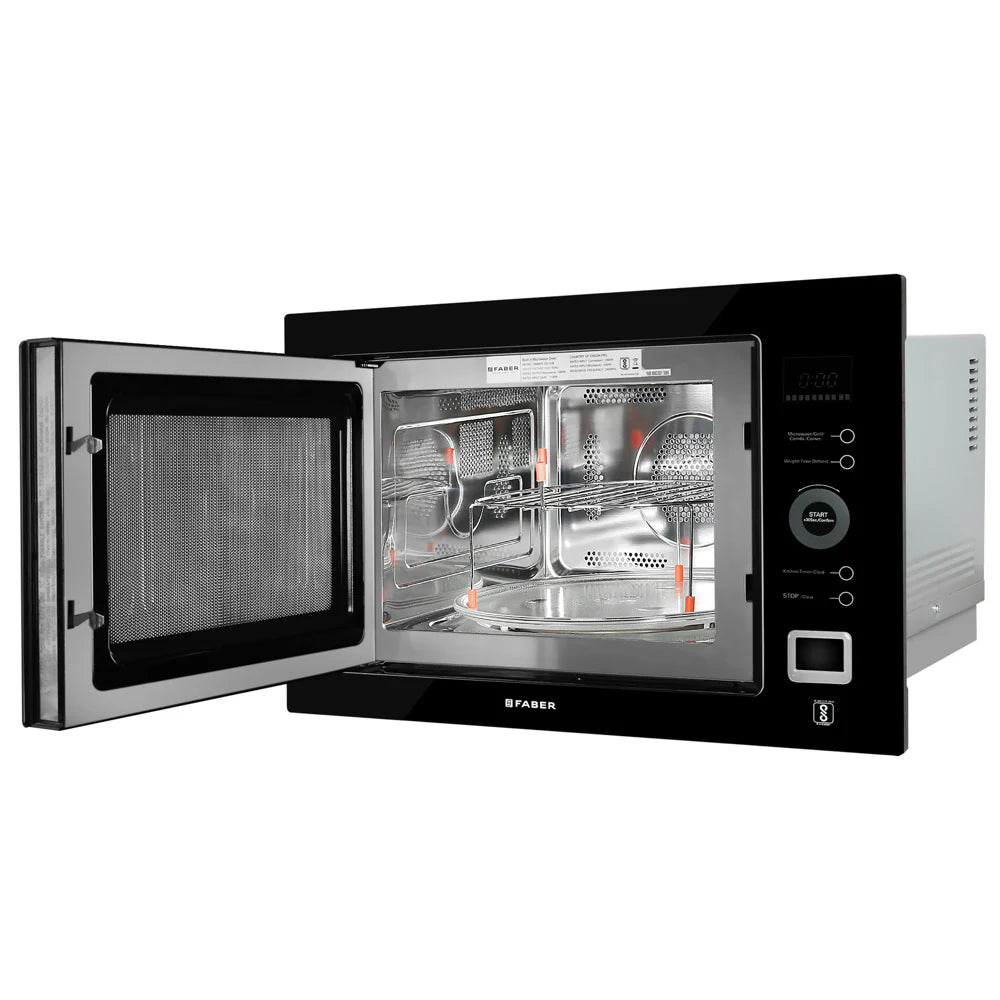 Faber FBIMWO 25L CGS BK Built-in Microwave Oven – 25L Black Glass Finish, Microwave, Grill & Convection Cooking, 10 Auto Cook Menus, Energy Efficient-6
