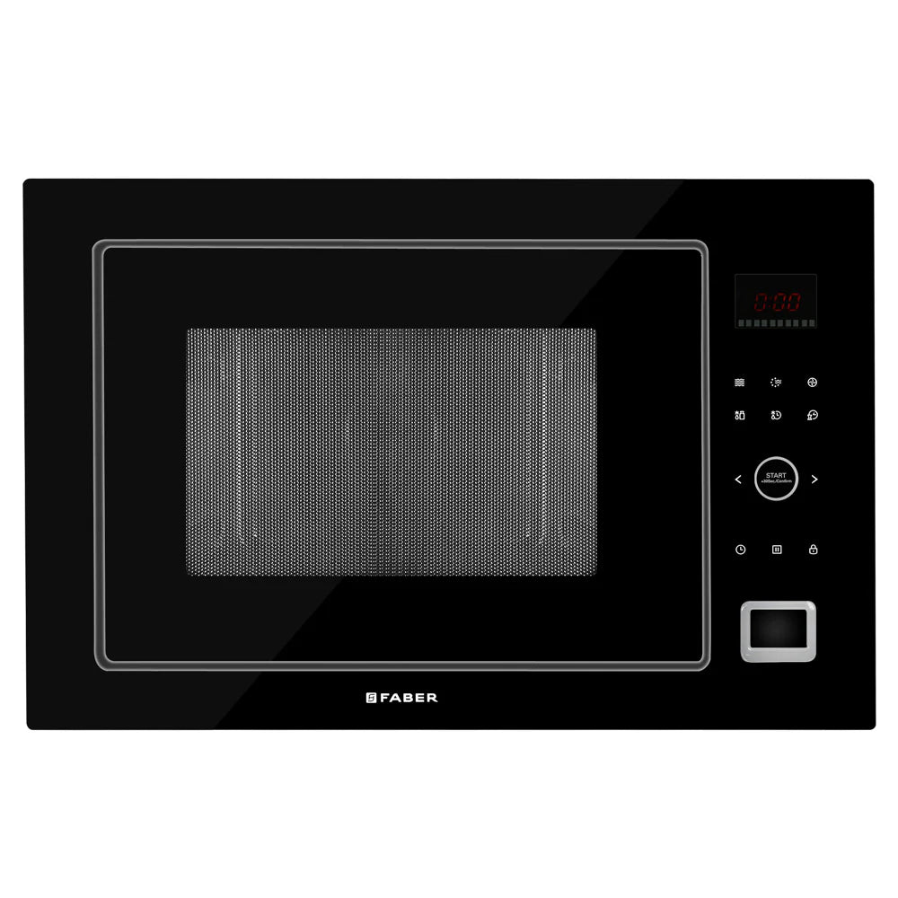 Faber FBIMWO 32L GLB Built-in Microwave Oven – 32L Black Glass, Microwave, Grill & Convection Cooking, 10 Auto Cook Menus, Energy Efficient