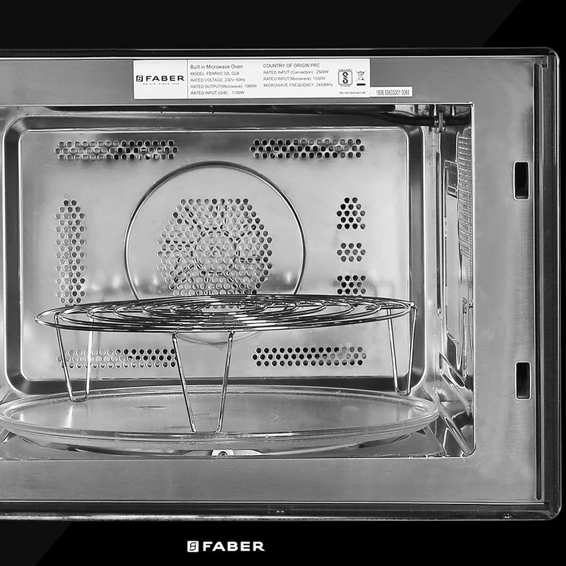 Faber FBIMWO 32L GLB Built-in Microwave Oven – 32L Black Glass, Microwave, Grill & Convection Cooking, 10 Auto Cook Menus, Energy Efficient-4
