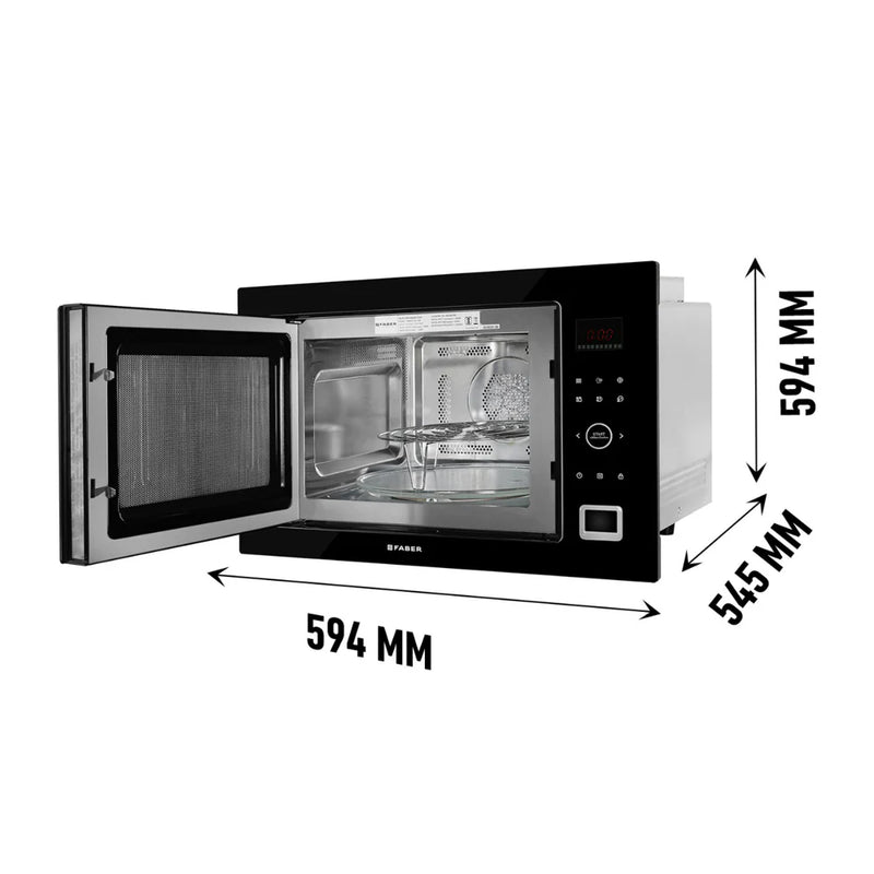 Faber FBIMWO 32L GLB Built-in Microwave Oven – 32L Black Glass, Microwave, Grill & Convection Cooking, 10 Auto Cook Menus, Energy Efficient-5