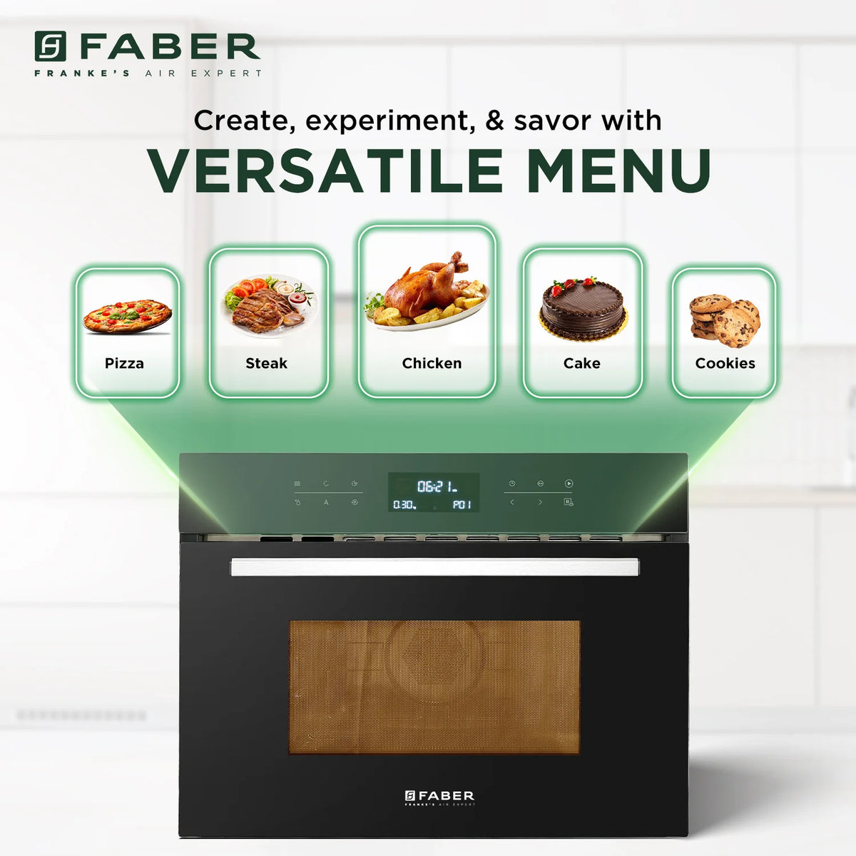 Faber FBIMWO 44L CGS TC Built-in Microwave Oven – 44L Black Finish, 13 Auto Cook Menus, Grill & Convection Cooking, Wall Mounted, Energy Efficient-5