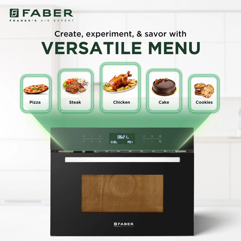 Faber FBIMWO 44L CGS TC Built-in Microwave Oven – 44L Black Finish, 13 Auto Cook Menus, Grill & Convection Cooking, Wall Mounted, Energy Efficient-5