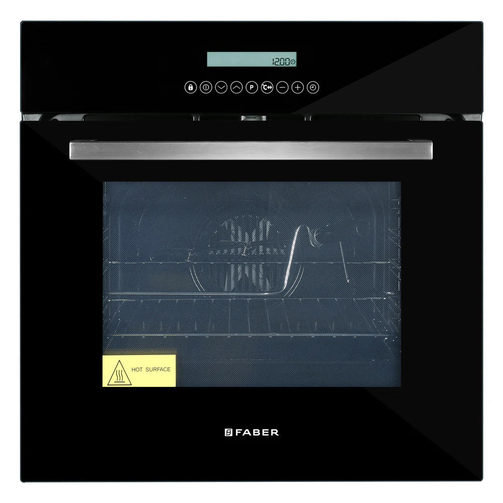 Faber FBIO 67L 10F GLB Built-in Oven – 67L Black Glass, 10 Cooking Functions, Sensor Touch Control with Memory, Digital Timer, Energy Efficient